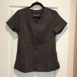 Grey’s Anatomy charcoal gray scrub top,